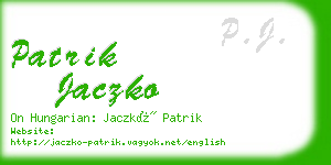 patrik jaczko business card